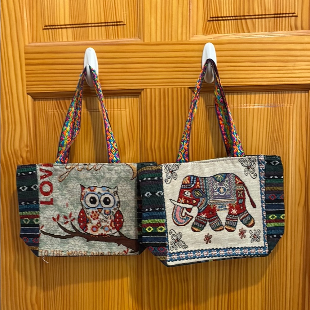 Elephant & Owl Tote Bag sets $18